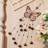 Cinnvoice 24 Inch Metal Wind Chimes Decor for Outside Garden Birthday Gift for Women Men Bronze Windchimes Pet Memorial Gift with 12 Bell for Patio Yard Lawn Housewarming Front Yard(Butterfly)
