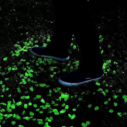 150pcs Glow in the Dark Garden Pebbles for Walkways and Decor (Green)