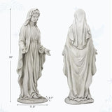 Virgin Mary Statue Outdoor, Large 30 Inch Religious Garden Statue, Blessed Mother Mary Statues Catholic, Durable Weather MGO Stone Sculptures Decor, Lawn Art for Home,Yard,Patio,Forch