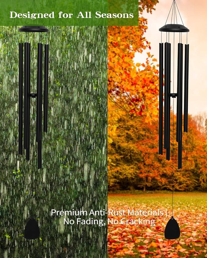 Extra Long 60" Wind Chimes for Indoor and Outdoor, Deep Bass Tone and Professional Tuned Aluminum Wind Chimes for Patio Garden Memorial, Sympathy Gift for Loss of Loved One, Housewarming Gift