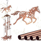 VioraWhite Horses Wind Chimes Outdoor Decorations for Women Men Mom Wife Grandma Birthday Gifts Metal Horses Wind Chimes for Outside Indoors, Lawn, Patio, Home, Porch, Yard Decor, Garden Decor