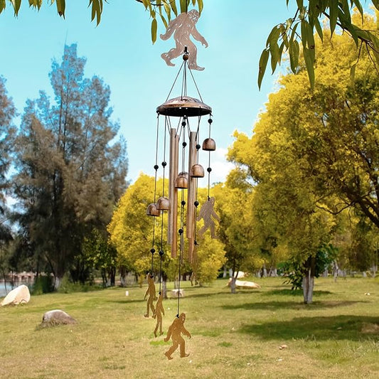 GDNSFIT Bigfoot Wind Chimes for Outside, Metal Windchimes Outdoors, Bigfoot Gifts for Women/Men, Memorial/Birthday Gifts, Garden Decor for Outside, Patio or Yard, Durable Chimes for Outdoors