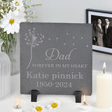 Personalized Memorial Stone Memorial Garden Stone - Sympathy Gifts for Loss of Dad, Mom or Loved One - Bereavement, Remembrance and Condolence Gift - Forever in My Heart Square