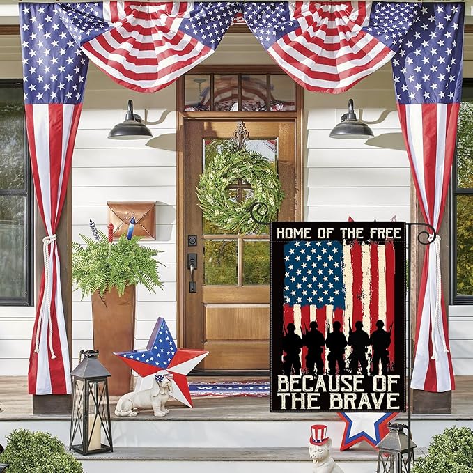 AVOIN colorlife Memorial Day Patriotic Garden Flag 12x18 Inch Double Sided, Veteran USA flag 4th of July Independence Day Yard Outdoor Decoration