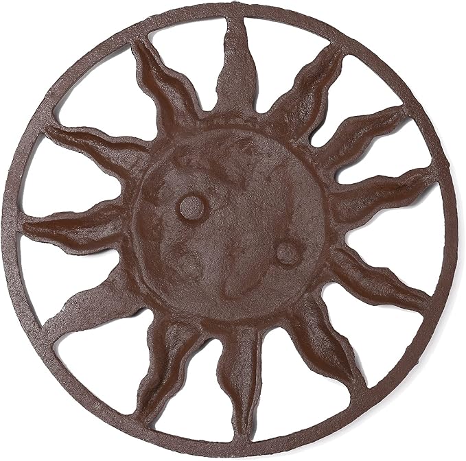 BRASSTAR Cast Iron Stepping Stone Fairytale Sun Design Garden Lawn Flower Bed Outdoor Farmland Decor TQZDPT65