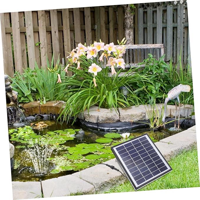 POPETPOP Solar Fountain Set Solar-powered Outdoor Water Pump 380l/h Durable Easy to Clean