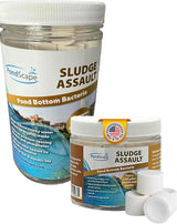 PondScape Sludge Assault Pond Cleaner – Pond Muck & Sludge Remover, Improves Water Clarity, Reduces Odors & Nitrates, Suitable for Koi, Fish & Aquatic Life – Treats 12,000 Gallons – 12 x 1oz Blocks