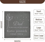Personalized Memorial Stone Memorial Garden Stone - Sympathy Gifts for Loss of Dad, Mom or Loved One - Bereavement, Remembrance and Condolence Gift - Forever in My Heart Square
