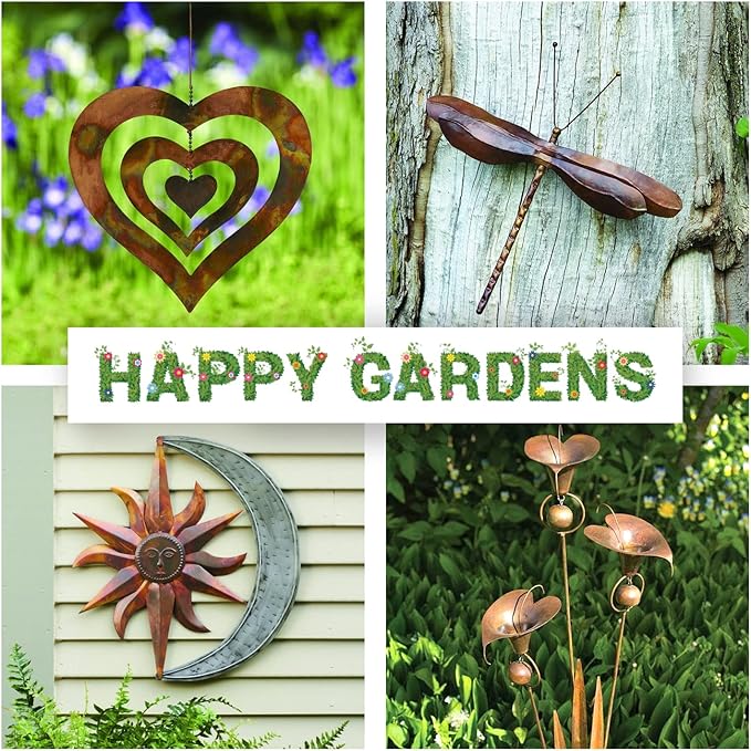 Ancient Graffiti Flamed Copper Dragonfly Garden Ornament