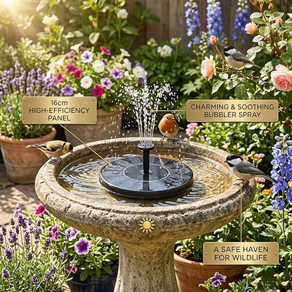 Solar Fountain, Solar Powered Bird Bath Fountain Pump, Solor Bird Bath Fountain, Solar Bubbler for Bird Bath, Solar Powered Bird Fountain, for Outdoors Garden Patio Backyard Decor