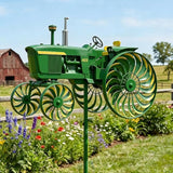 Garden Decor Tractor Wind Sculpture, Tractor Wind Sculpture Garden Decor | Yard Ground Stake Windmill for Front Yard Porch Backyard Lawn Flower Bed Holiday Housewarming