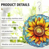 Sunflower Wind Spinner, Sunflower Stained Glass Wind Spinner, Wind Sculpture Sunflower Wind Spinners for Garden Patio Yard Decor