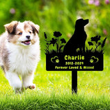 Custom Labrador Dog Memorial Grave Marker,Personalized Dog Memorial Garden Stake,Flora Dog Plaque Burial Stake Engraved Sign,Sympathy Grave Stake for Loss of Dog,Pet Memorial Statue Headstone Labrador