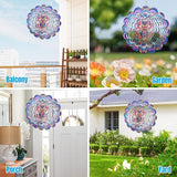 Wind Spinners Outdoor, Owl Metal 3D Hanging Garden Decor, 12-inch Stainless Steel Wind Spinner with Tail Spinner, Wind Sculptures for Patio Lawn Yard, Ornament Gift for Women/Men