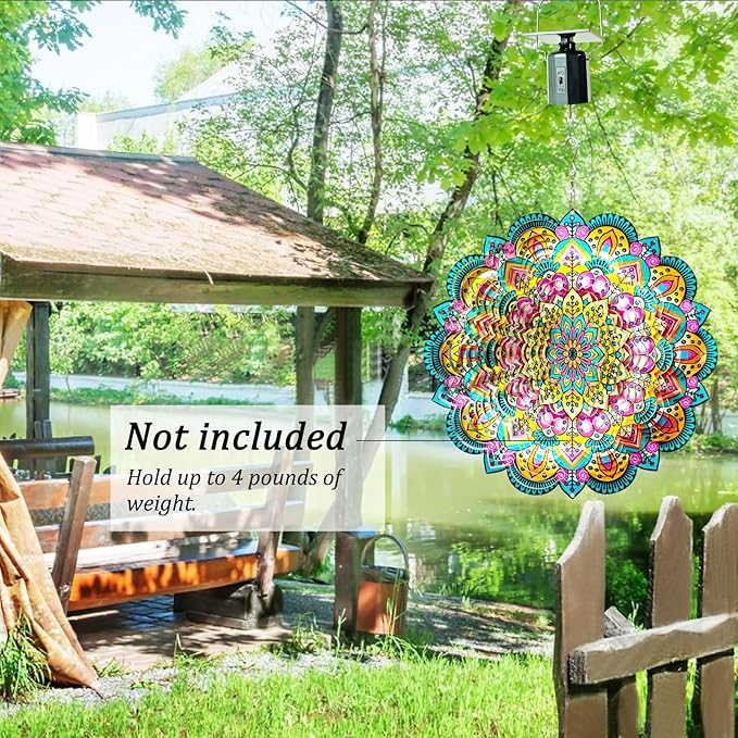 Aoedelyart Solar Powered Wind Spinner Motor Eco-Friendly,Outdoor Solar Energy Operated Hanging Display Mobile Rotating Motor for Sun Catchers,Wind Chime,Garden Decor,Hanging Ornament-Black