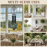 House Warming Gifts New Home, 37" Black Wind Chimes Housewarming Gifts, New Home Gift Ideas for Women Men Homeowners Couples Family Friends,Outdoor Decor for Patio,Garden,Yard