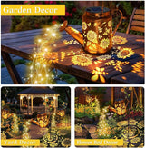 Solar Watering Can with Lights, Birthday Gifts for Mom Women Mother's Day, Outdoor Garden Decor Sunflower Solar Garden Lights for Outdoor Pathway Yard Lawn Patio, Waterproof Gardening Decorations