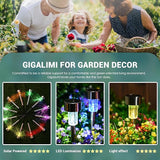 GIGALUMI Solar Lights Outdoor Waterproof, 20 Pack, Stainless Steel LED Solar Garden Lights for Patio, Lawn, Yard and Landscape,Garden Decor Patio Decor, Multicolor