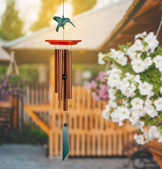 Woodstock Chimes Signature Collection, Woodstock Habitats, Hummingbird, 25'' Habitats and Nature Wind Chimes for Outdoor, Patio, Home or Garden Décor (HH)