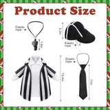 Watayo 4 Pcs/Set Referee Porch Goose Outfits, Lawn Goose Statue Referees Costume, Garden Goose Clothes Referee Shirt Hat Tie and Whistle for 23" Statue Halloween Sports Season Outdoor Patio Yard Decor