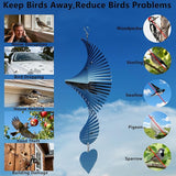2pcs 15.8"x 5.9" Bird Deterren for Outside Patio Garden Porch Pool Window,Mirror High Reflective Bird Scare Devices Wind Spinners Outdoor Decor, to Keep Woodpecker Away from House