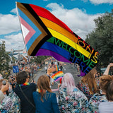 Pride Flags 3x5 Ft Everyone is Welcome Here Pride Decorations Outdoor Hanging LGBTQ Rainbow Gay Porgress Pride Flag Party Supplies for Indoor Outdoor Garden,Lawn,Yard, Parade Decor