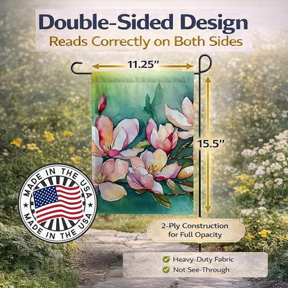 Caroline's Treasures Louisiana Magnolias in Watercolor Garden Flag Mailbox Flag Decorative Yard Flag Banner Outside Patio Artwork Yard Flower Beds, Garden Size, Multicolor
