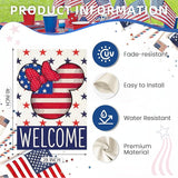 Welcome 4th of July House Flags for Outdoor Decoration, Patriotic Air Balloon Stars Large Yard Flag,Decorative 250th America Years Anniversary Decor for Summer Outside,28x40 Inch Vertical Double Sided