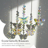 HDCRYSTALGIFTS 4pcs Crystal Butterfly Suncatchers for Window Hanging Rainbow Maker Sun Catchers Indoor Glass Butterfly Decoration for Spring Home Garden Decor, for Mom Women