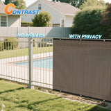 TANG Fence Privacy Screen Brown 8 Feet x 100 Feet Outdoor Shade Cloth with Grommets, 150 GSM Temporary Fence Cover with Zipties Mesh Netting Fences Blockage for Backyard Garden Patio Chain Link