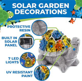 Solar Garden Outdoor Turtle Statue with Succulent and 7 LED Solar Lights – Lawn Decor Tortoise for Patio, Balcony, Yard, and Outdoor Solar Lantern