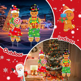 2 Pcs Christmas Decorations Outdoor Indoor Large Gingerbread Man Boy and Girl Yard Stakes - Christmas Tree Decorations - for Lawn Garden Front Door Home Farmhouse Porch
