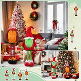 Yerliker 2 Pcs Christmas Large Plush Gnomes Decorations Lime Green Gnomes Xmas Stuffed Animals Porch Yard Decor 28 to 43 Inch Santa Decoration with Retractable Legs for Gifts Home Indoor Outdoor