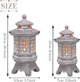 TERESA'S COLLECTIONS Pagoda Garden Statues with Solar Outdoor Light, Resin Zen Garden Lantern Asian Decor Outdoor Statues Lawn Ornaments Patio Porch Yard Decor Gifts for Dad 10.4"