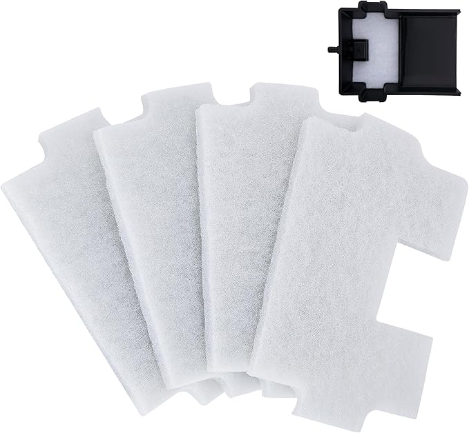 Adnee 4 Pcs Pond Waterfall Spillway Filter Pad, 8 Inch Pre-Cut Waterfall Box Filter Pad, Reusable Pond Filter Replacement Mat to Maintain Water Quality,Only Filter Pads