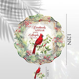 Cardinal Wind Spinners Outdoor - 3D Metal Hanging Decor for Garden Patio Porch Indoor Home 12 Inch Kinetic Spinning Yard Art Ornaments Christmas New Year Birthday Gifts for Women Mom Grandma