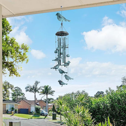 LESES Wind Chimes for Outside, Bird Outdoors Wind Chimes with 4 Aluminum Tubes, 35" Sympathy Windchimes Outdoors Clearance Home Garden Patio Decor, Unique Memorial Gifts for Mom Grandma