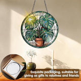 VAIIEYO Monstera Leaf Sun Catcher Stained Glass Window Hanging Ornament, Monstera Plant Sun Catcher Decoration, Plant Lover Decor, Plant Lover Gifts, Mother's Day Birthday Housewarming Gift 7.8 inch