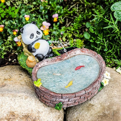 Solar Panda for Outdoors Garden Panda Statue Patios, Yards, and Lawn Ornaments Gardening Gifts for Women