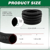 1 Inch Tubing Corrugated Pond Hose 1-Inch ID, 20.6 FT Length, Black PVC Kinkproof Strong Flex Tubing with Pipe Fittings, Aquarium, Pond Waterfall, Garden Pump Hose Drainage Tube