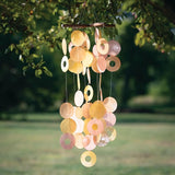 Woodstock Wind Chimes for Outside, Garden, Patio, Porch and Outdoor Decor (27'') Sunlit Bay Capiz Wind Chimes (C300)