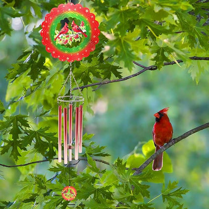 Wind Chimes with Cardinal Wind Spinner, Gifts for Mothers Day Grandma Mom Women Birthday Retirement Teacher, 31" Windchimes Outdoor Decor Hanging Mobile for Garden Porch Patio Backyard