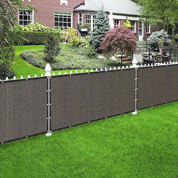 Houssity Brown 3' x 66' Balcony Deck Fence Privacy Screen Cover Panel Shade Cloth Fabric for Chain Link Fence Patio Pool Railing Driveway Walkway Porch Playground Dog Kennel Residence Commercial Use