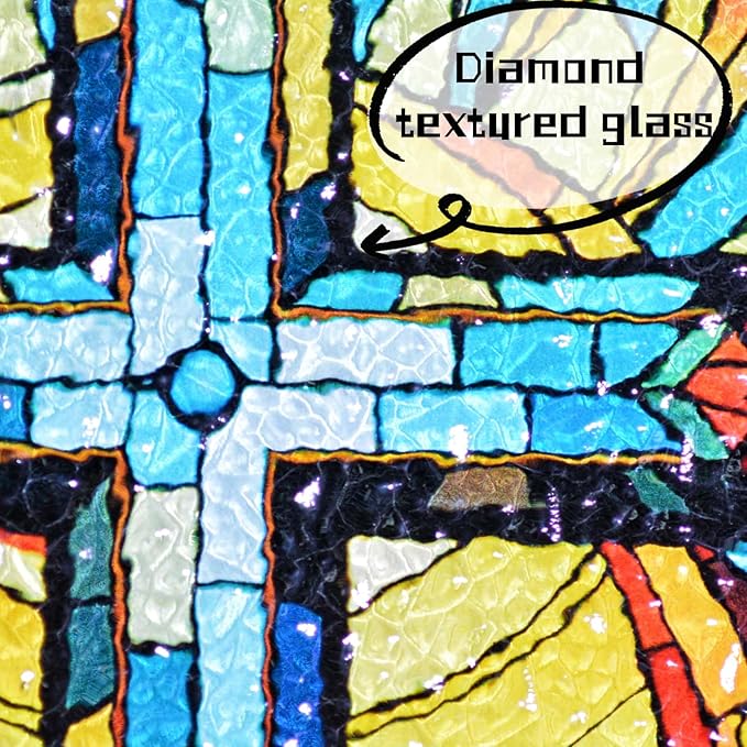 Stained Glass Cross Window Hanging, 8''/20CM Suncatchers for Windows Diamond Textured Glass Cross Decorative Hanging Ornaments Stained Glass for Chirstmas Suncatcher Window Panel Gift Home Decor (B)