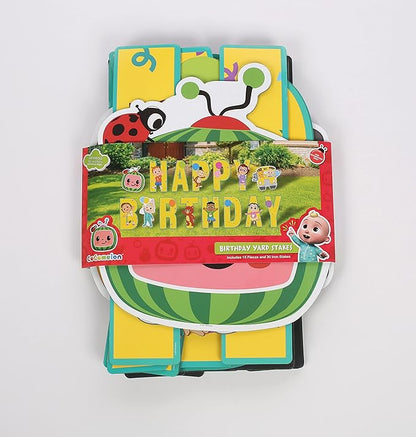 CoComelon Happy Birthday Yard Signs with Metal Stakes, 16" Letters
