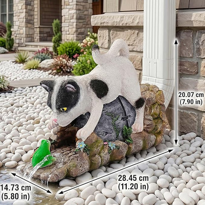 Cat Gutter Downspout Extender Statue, Outdoor Decor Sculpture Ornament, Decorative Gutter Extension, Splash Block, Downspout Diverter, Eco-Friendly Resin, Perfect for 3"x4" Downspouts