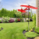 Airplane Wind Spinner 10.6 Inch Iron Metal Windmill Outdoor Decorative Garden Sculpture for Lawn Yard Farm Ornaments Durable Weather