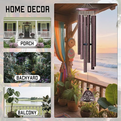60th Wedding Anniversary Wind Chimes Gifts, Happy 60th Anniversary Decorations Gift for Parents Couple Husband Wife, Romantic 60 Year Anniversary's Keepsake Ideas Wind Chimes for Outside 32"