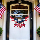 TERESA'S COLLECTIONS 4th of July Decorations for Outdoor, Patriotic Memorial Day Garden Decor, Eagle Metal Yard Art Sign for Outside, Americana Garden Stake for Lawn, Independence Day Gifts, 26.7''