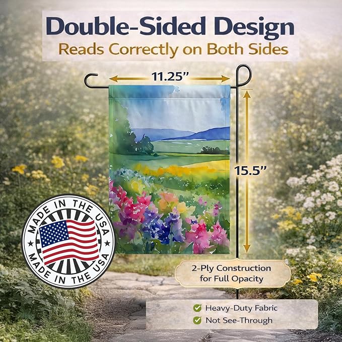 Caroline's Treasures Massachusetts Mayflowers in Watercolor Garden Flag Mailbox Flag Decorative Yard Flag Banner Outside Patio Artwork Yard Flower Beds, Garden Size, Multicolor